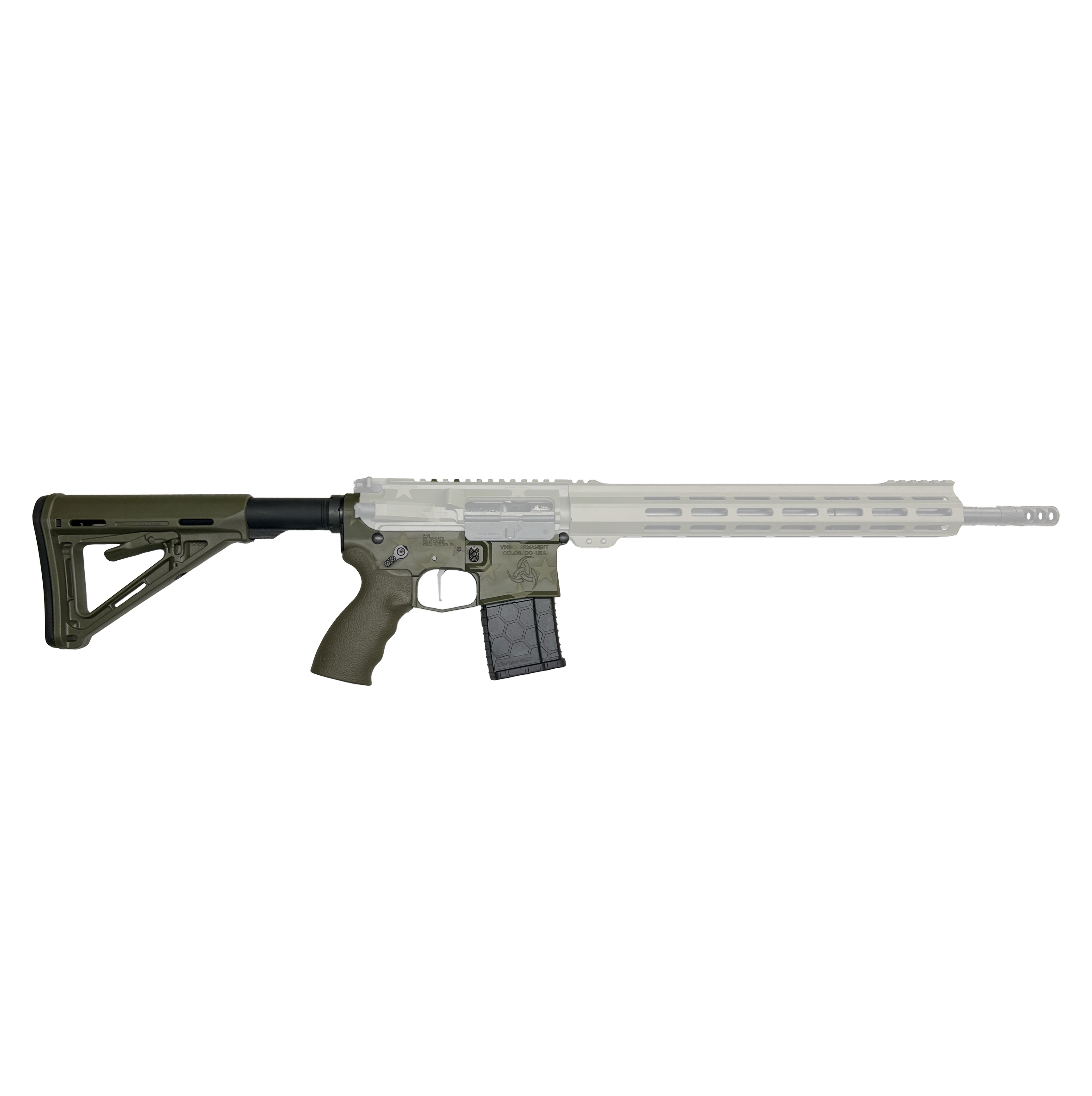 Crucible Lower The Crucible Lower is the heart of any precision AR platform, engineered to deliver unmatched durability and ergonomics. Built using Viking Armament’s patented design, this lower receiver features a lightweight yet robust construction that stands up to the rigors of both competition and tactical use. Its oversized magwell is 80% larger than standard lowers, allowing for faster, more confident reloads under stress without adding bulk. Every Crucible Lower is crafted from premium materials and machined with tight tolerances to ensure perfect fitment with Viking Armament’s matched upper receivers. The streamlined design promotes superior handling and balance, giving shooters enhanced control and comfort during extended use. Enhanced selector components improve reliability and smoothness, contributing to a consistently crisp trigger pull every time. Designed to integrate seamlessly into your build, the Crucible Lower offers precision-machined trigger pockets that accommodate a variety of quality aftermarket triggers. This flexibility, combined with its solid construction and thoughtful design, makes it an ideal choice for shooters who demand the best in performance, durability, and ergonomics. Components Consist of the Following VA Matched Lower Receiver Enhanced Selectors and Components Oversized Magwell for Efficient Reloads Precision Machined Trigger Pocket Lead Times: 6-8 Weeks