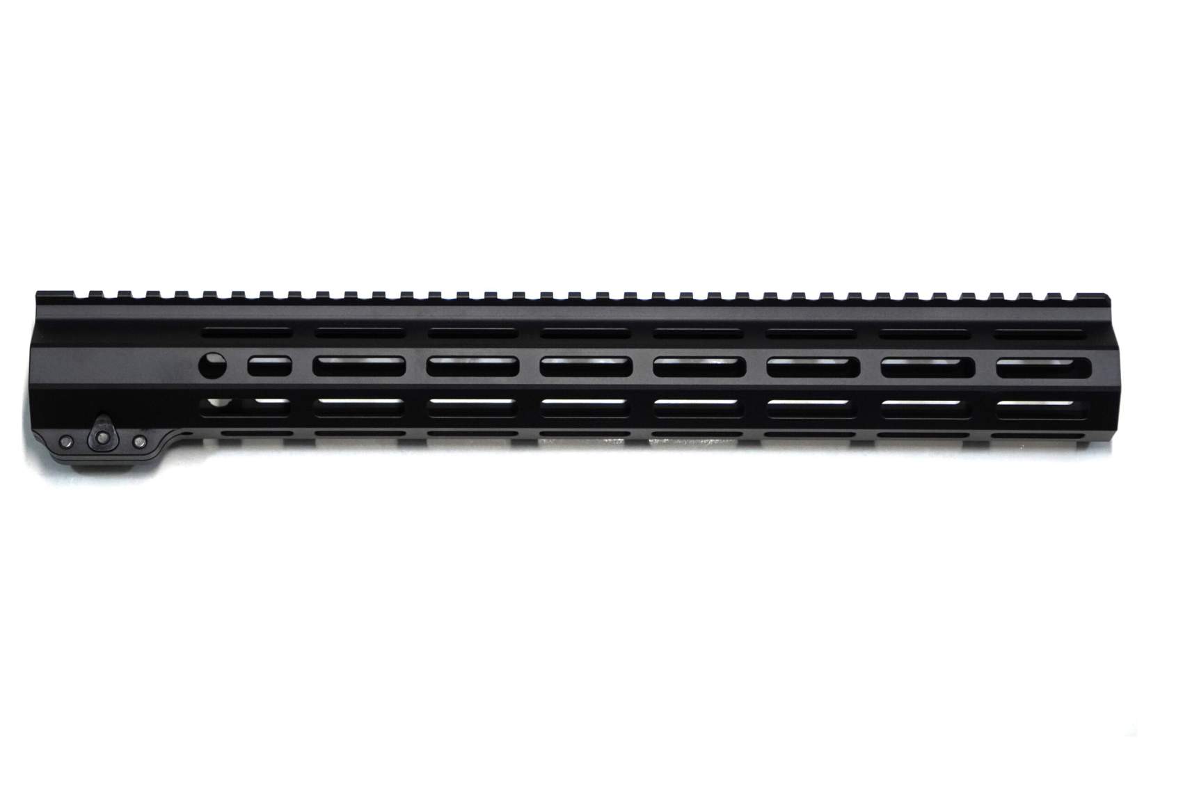 V-15 Handguard Looking to upgrade your AR platform with strength, modularity, and American-made quality? Our 15” AR-15 M-LOK Free Float Handguard delivers just that. Built from US-sourced 6061 aluminum extrusions, this handguard is lightweight, durable, and ready for any mission. With full-length MIL-STD 1913 Picatinny rail on top and M-LOK slots on all 7 sides, you’ll have no shortage of mounting options for optics, grips, lights, and more. The slim 1.35" inner diameter fits most barrels and gas blocks with ease, and it’s finished in rugged Cerakote for lasting durability and a clean look. Whether you're building from the ground up or replacing a factory rail, this handguard is engineered to elevate your setup without compromise. Made 100% in the USA. Components include: 15” AR-15 M-LOK Free Float Handguard MIL-STD 1913 Picatinny top rail M-LOK slots on all 7 sides Made from U.S. sourced 6061 aluminum extrusions Cerakote finish Barrel nut and mounting screws included 1.35" inner diameter Note: Designed for standard AR-15 upper receivers. Strong, modular, and built for performance—this is the last handguard your rifle will ever need.