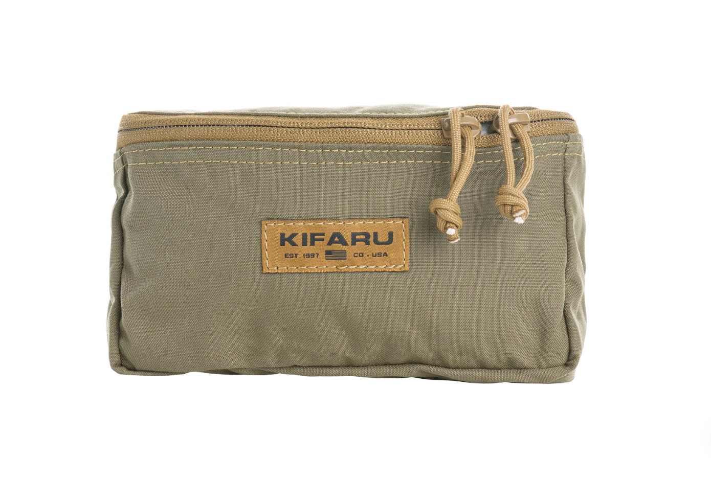 Kifaru Small Belt Pouch The Kifaru Small Belt Pouch is designed to keep essential gear immediately accessible without compromising comfort or stability. Whether you’re deep in the backcountry or navigating daily field tasks, this pouch makes managing your small items seamless and efficient. Engineered for intuitive, one-handed operation, it excels in both convenience and reliability. Crafted from single-layer 500D Cordura or Xpac material, this pouch is built for rugged environments. The flip-top zippered design allows smooth access even while wearing gloves, and the dual-slider system ensures ambidextrous usability. It's a perfect fit for organizing frequently used items like snacks, headlamps, rangefinders, multitools, or gloves—especially when you need to reach them without slowing down. Installation is simple thanks to Kifaru’s secure mounting system, which is compatible with all Kifaru waistbelts and packs equipped with PALS webbing or a PALS matrix. Once mounted, the pouch stays firmly in place and retains a sewn-down feel that eliminates unwanted shifting or bouncing during movement, regardless of how fully packed it is. Components: Constructed with single-layer 500D Cordura or Xpac Dual-slider zipper for ambidextrous access Flip-top opening for one-handed operation Mounts securely to Kifaru belts or packs with PALS or PALS Matrix Notes: Weight: 2.5 oz Volume: 143 cubic inches Dimensions: 8″ wide x 4″ high x 1.5″ deep Ideal for organization of small, frequently accessed items Whether you’re trekking miles into the wilderness or building out a modular daypack system, the Kifaru Small Belt Pouch is a field-tested solution for quick access, low-profile storage, and unmatched durability.