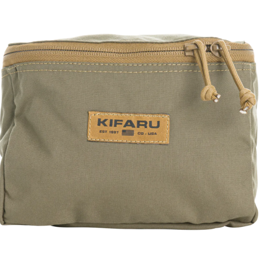 Kifaru Large Belt Pouch The Kifaru Large Belt Pouch is designed to keep essential gear immediately accessible without compromising comfort or stability. Whether you’re deep in the backcountry or navigating daily field tasks, this pouch makes managing your small items seamless and efficient. Engineered for intuitive, one-handed operation, it excels in both convenience and reliability. Crafted from single-layer 500D Cordura or Xpac material, this pouch is built for rugged environments. The flip-top zippered design allows smooth access even while wearing gloves, and the dual-slider system ensures ambidextrous usability. It's a perfect fit for organizing frequently used items like snacks, headlamps, rangefinders, multitools, or gloves—especially when you need to reach them without slowing down. Installation is simple thanks to Kifaru’s secure mounting system, which is compatible with all Kifaru waistbelts and packs equipped with PALS webbing or a PALS matrix. Once mounted, the pouch stays firmly in place and retains a sewn-down feel that eliminates unwanted shifting or bouncing during movement, regardless of how fully packed it is. Components: Constructed with single-layer 500D Cordura or Xpac Dual-slider zipper for ambidextrous access Flip-top opening for one-handed operation Mounts securely to Kifaru belts or packs with PALS or PALS Matrix Notes: Weight: 3.5 oz Volume: 287 cubic inches Dimensions: 9″ wide x 7.5″ high x 2.5″ deep Ideal for organization of small, frequently accessed items Whether you’re trekking miles into the wilderness or building out a modular daypack system, the Kifaru Large Belt Pouch is a field-tested solution for quick access, low-profile storage, and unmatched durability.
