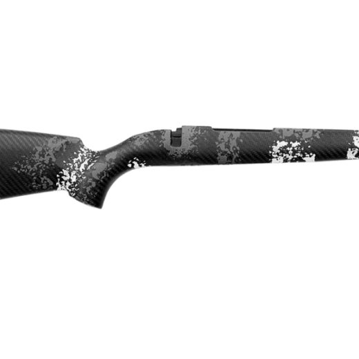 The Peak 44 Blacktooth was built out of necessity and engineered to be the lightest and strongest carbon fiber stock on the market. Starting at just 20 oz, the sporter style Blacktooth utilizes aerospace materials that have incredible strength-to-weight ratios. Each stock utilizes a patented carbon fiber bedding block, this slip of carbon engages the front recoil lug and transfers the force of the recoil directly to the exterior shell, for the shooter this means less felt recoil.
