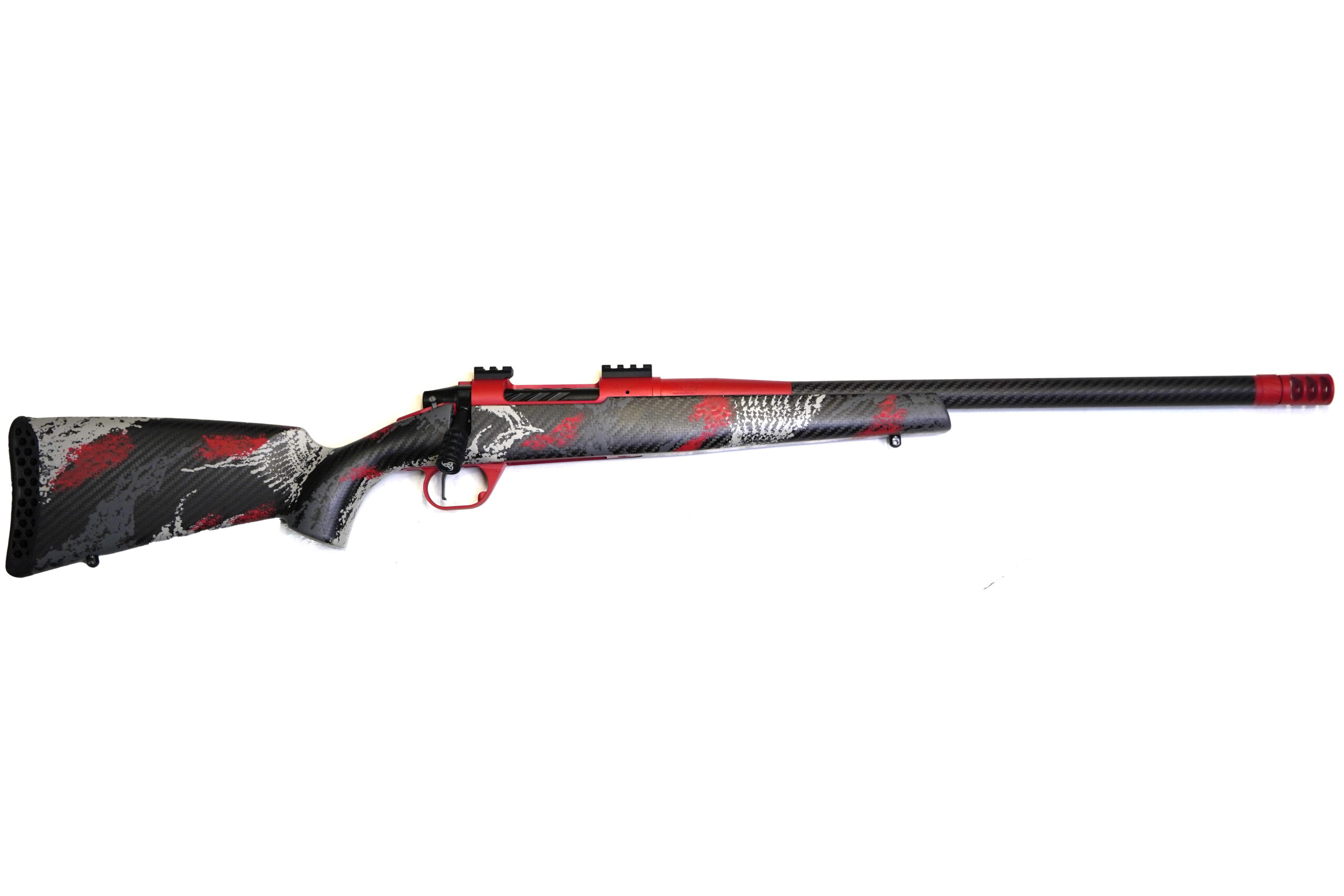 Viking Armament Trailblazer trail·blaz·er /ˈtrālˌblāzər/ noun: trail-blazer — A pioneer; an innovator. A person who makes a new track through wild country. The Viking Armament Trailblazer is engineered for the backcountry hunter and precision shooter who refuses to compromise on performance, weight, or reliability. Designed from the ground up using only proven components, this rifle is not about gimmicks—it’s about delivering consistent results in the harshest environments. Whether you're making a high-alpine stalk or ringing steel at the range, the Trailblazer is built to exceed expectations. At the core of the Trailblazer is our stainless steel Viking Outlaw action, known for its durability, smooth cycling, and superior lock-up. It's paired with a 20" BSF carbon fiber barrel to maximize accuracy while shedding weight. The Meraki Machine G5 self-timing muzzle brake keeps recoil manageable without compromising mobility. A TriggerTech Special flat-bar trigger ensures a clean, predictable break shot after shot. All this is wrapped in a Peak 44 Blacktooth carbon stock for unmatched strength and ergonomics. Weighing between 5 lbs 8 oz and 6 lbs 4 oz depending on configuration, the Trailblazer is ideal for those seeking an ultralight setup without sacrificing precision. Whether you're hunting sheep on a distant ridge or dialing long-range targets, the Trailblazer is your trusted companion.
