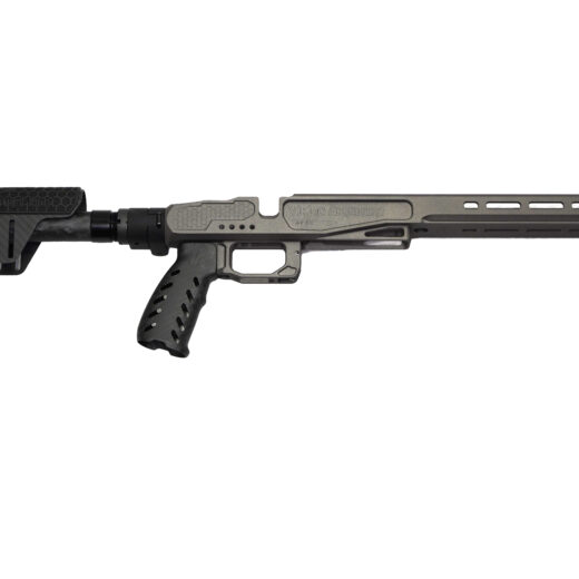 LA XLR Element 4.0 (VA Apex Edition) – Aluminum Carbon Components – Tungsten The LA XLR Element 4.0 (VA Apex Edition) blends time-tested durability with cutting-edge design to create the perfect foundation for your long action precision rifle build. This custom configuration is based on the Remington LA VA Apex chassis and constructed from rugged 6061 T6 aluminum, ensuring strength without excessive weight. Whether you’re on the hunt in harsh conditions or dialing long-range shots from a bench, this chassis delivers repeatable performance and confident handling. This edition includes premium carbon components to elevate the build’s weight-to-strength ratio. The carbon fiber grip adds a refined touch and ergonomic comfort, while the chassis supports multiple buttstock options to suit your needs: the ultralight Carbon buttstock, the balanced and adjustable TR2, or the competition-ready C6. Combined with the XLR folding mechanism, this chassis system offers unparalleled versatility and transport efficiency without sacrificing rigidity or repeatability. Finished in a sleek Tungsten Cerakote, this chassis system resists corrosion and looks just as sharp as it performs. The integrated Picatinny rail offers additional utility for bipods, tripods, or other accessories. With modularity, precision fitment, and trusted XLR engineering, this Apex Edition is ready to support your next custom long action rifle build. Components: Remington Long Action VA Apex Aluminum Chassis Carbon Fiber Grip Buttstock Options: TR2, C6, or Carbon Fiber XLR Folder Mechanism Integrated Arca Rail Tungsten Cerakote Finish Notes: Compatible with Remington 700 long action footprint Folding adapter improves packability and transport Modular buttstock selection for tailored ergonomics Cerakote protects from corrosion in field conditions Precision, durability, and modularity define the LA XLR Element 4.0 VA Apex Edition—engineered to meet the demands of serious shooters and backcountry hunters alike.