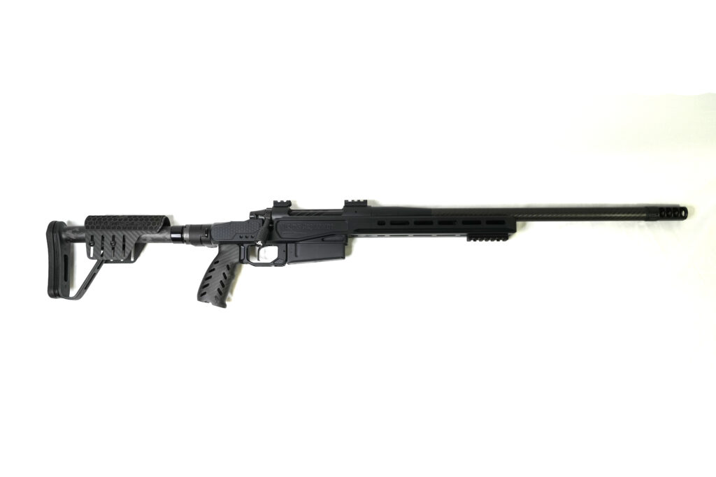 Custom Build 300 PRC – FDE | Compact, Capable, and Combat-Ready Built for backcountry hunters and long-range shooters who demand power without compromise, this Custom 300 PRC delivers precision and portability in a rugged, field-ready package. This Custom Build 300 PRC has a sleek FDE Cerakote finish, this rifle blends durability with refined aesthetics while standing up to the harshest environments. At its core of this Custom Built 300 PRC is the Viking Armament Outlaw stainless action—engineered for strength and smooth cycling—paired with a lightweight 20” BSF carbon barrel. Tuned for performance, the Meraki Machine 4-port self-timing muzzle brake keeps recoil manageable and ensures repeatable accuracy on every shot. The compact barrel length makes this rifle ideal for navigating tight terrain without sacrificing ballistic performance. The Apex magnesium chassis with carbon fiber upgrades and folding adapter offers unmatched strength-to-weight ratio and modularity. A Trigger Tech Special curved trigger ensures a clean break and consistent pull, making it a favorite among precision shooters. Whether you're tracking elk through dense timber or zeroing in at 1,000 yards, this rifle is ready to perform. Specifications: Viking Outlaw Stainless Action 22” Benchmark Sendero Carbon Barrel – Sendero Contour Meraki Machine 4-Port SF Self-Timing Muzzle Brake Trigger Tech Special Curved Trigger (1.0–3.5 lbs) Apex Magnesium Chassis with Carbon Components Folding Adapter Black Cerakote Finish Sub ½ MOA Guarantee. 100% Made in the USA. Limited Lifetime Warranty Included.