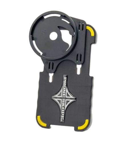 Phone Skope iPhone 13 Pro Phone Case The Phone Skope iPhone 13 Pro Phone Case is designed for hunters, birders, and outdoor enthusiasts who want to capture crisp, close-up images and videos through their optics without sacrificing the protection of their phone. Built specifically for the iPhone 13 Pro, this rugged case integrates seamlessly with Phone Skope’s patented optic mounting system, letting you quickly attach your phone to compatible spotting scopes, binoculars, or telescopes for digiscoping in seconds. Crafted from high-grade, impact-resistant polymer, the case offers durable, all-day protection against bumps, drops, and scratches while maintaining a slim, lightweight profile. Precision cutouts ensure easy access to all ports, buttons, and the camera lenses, so you never have to compromise phone functionality when in the field. The interior is lined with a soft, protective material to prevent scratches, while the exterior is engineered to lock into Phone Skope’s optic-specific adapters securely, creating a stable platform for high-quality image capture. This case is designed to fit the iPhone 13 Pro snugly, preventing movement during optic use and ensuring perfect lens alignment every time. Whether you’re glassing elk across a canyon, capturing detailed images of distant wildlife, or documenting your latest range session, this system lets you bring back the moment with clarity. Key Features: Custom-fit for iPhone 13 Pro Compatible with Phone Skope optic adapters (sold separately) High-impact polymer construction for durability Slim, field-friendly profile with full access to phone functions Soft interior lining to protect phone finish Quick, secure attachment to optics for stable digiscoping With the Phone Skope iPhone 13 Pro Phone Case, your smartphone becomes a powerful imaging tool—perfect for anyone looking to merge modern technology with time-tested field optics.