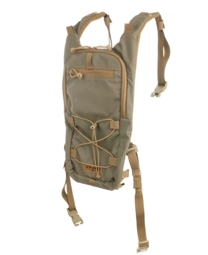 Kifaru Hydro Harness Stay hydrated and mobile without sacrificing comfort or pack integration with the Kifaru Hydro Harness. Designed to seamlessly integrate with Kifaru packs or be worn as a standalone hydration system, this harness delivers versatility for hunters, ruckers, and outdoorsmen who demand efficiency on the move. Whether you’re covering miles on the trail, stalking game, or training with a ruck, the Hydro Harness ensures your hydration is always within easy reach. Key Features Modular Design – Wear it independently or attach it directly to Kifaru packs for seamless use. Hydration Ready – Compatible with most hydration bladders (up to 3L capacity). Lightweight & Low-Profile – Comfortable fit without unnecessary bulk. Adjustable Fit – Harness system allows for a secure, customizable setup across body types. Durable Construction – Built with Kifaru’s proven materials for long-lasting performance in the field. Why It Stands Out Unlike standard hydration carriers, the Kifaru Hydro Harness is designed for serious backcountry use. Its modular build lets you carry water hands-free on short excursions or integrate it with a full Kifaru pack system for extended hunts and rucks. The streamlined harness keeps weight balanced, preventing fatigue, while the rugged build ensures it can handle demanding conditions. Specs Capacity: Fits up to 3L bladder (not included) Use Options: Standalone or integrated with Kifaru packs Material: Heavy-duty, field-ready construction Purpose: Hunting, rucking, training, backcountry expeditions The Kifaru Hydro Harness delivers hydration without compromise—lightweight, adaptable, and built tough for the outdoors.