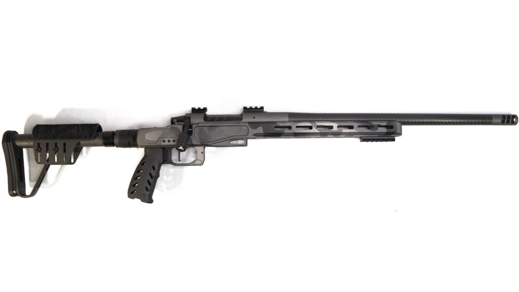6.5 PRC CUSTOM BUILD (URBAN SAFARI) Built for hunters and shooters who want a lightweight rifle without sacrificing precision, this 6.5 PRC custom build delivers a balanced combination of performance, durability, and refined handling. Designed around the Viking Armament Outlaw action and a premium carbon-forward setup, this rifle is optimized for backcountry hunting and extended-range shooting. At just 6 lbs 11.1 oz, it remains highly portable while maintaining the stability needed for consistent, repeatable accuracy. Component Breakdown Action: Viking Armament Outlaw (VAOL) Chassis: Element 4.0 (Viking Armament Edition – Magnesium) Barrel: 20” Benchmark Barrel (6.5 PRC) Trigger: TriggerTech Special (TTS) Furniture: Carbon Fiber Components (Grip, Buttstock, Folding Adapter) Finish: Urban Safari Cerakote Performance & Application The 6.5 PRC is widely regarded for its flat trajectory and efficient long-range performance, making it a top choice for hunters targeting medium to large game at distance. Paired with a 20” Benchmark barrel, this rifle delivers consistent velocity and excellent shot-to-shot reliability while maintaining a lightweight profile. The magnesium Element 4.0 chassis provides a rigid, stable shooting platform without unnecessary weight, while the carbon fiber components further reduce carry fatigue during long hunts. This combination results in a rifle that is easy to pack, quick to handle, and dependable in demanding environments. The TriggerTech Special ensures a crisp, repeatable break, giving shooters full control over every shot. Finished in Urban Safari Cerakote, this rifle offers a unique, durable finish that stands out while providing protection against the elements. Precision Guarantee Every Viking Armament rifle is backed by our Sub-½ MOA Accuracy Guarantee, ensuring reliable accuracy when it matters most.