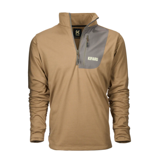 The Kifaru Grid Fleece is designed for those who demand reliable performance in the backcountry. Crafted from 230gsm 100% polyester grid fleece, it offers lightweight warmth and durability for any adventure. The 4-way stretch fabric ensures unrestricted movement, while the drop-tail hem provides additional coverage, especially when wearing a pack. Just like our packs, we’ve utilized reinforced bar tacks in high-strain areas to guarantee added longevity where it matters most. Ergonomic thumbholes provide extra coverage for your hands in cold conditions. Built to handle the demands of the backcountry, this fleece is ready for every mile, every season. *Product Imported